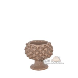 Vaso mezza pigna Ø 10 tortora lucido - Bomboniera