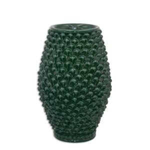 Vaso pigna botte h 25 verde antico