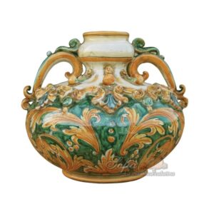 Bottiglia 2° M h 21 plastico sofia ornato fondo verde