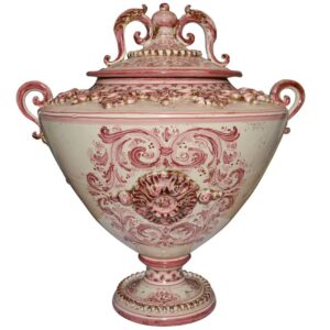 Potiche c/piede h 38 plastico sofia mono bordeaux