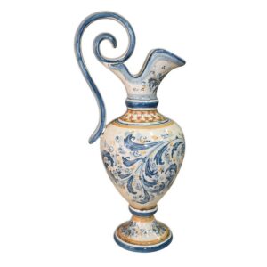 Anfora h 40 s. d'arte blu/arancio