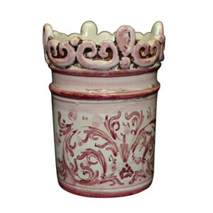 Bicchiere in rilievo h 12 s. d'arte mono bordeaux - Bomboniera