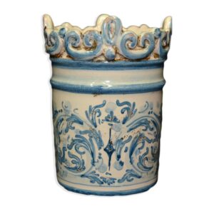 Bicchiere in rilievo h 12 s. d'arte mono blu - Bomboniera