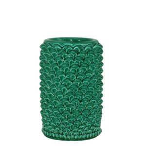 Vaso pigna cilindro h 25 verde smeraldo