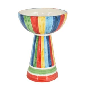 Vaso a coppa c/piede h 27 white & color