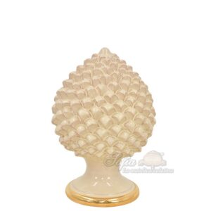 Pigna artigianale h 20 avorio e oro