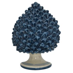 Applique a pigna artigianale h 15 mono blu