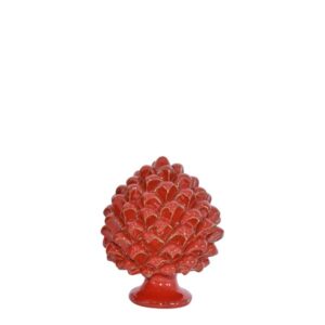 Applique a pigna artigianale h 10 rosso fuoco