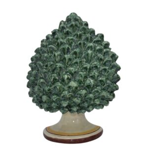 Applique a pigna artigianale h 25 verde/arancio