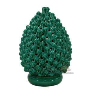 Lume pigna traforato h 60 verde smeraldo