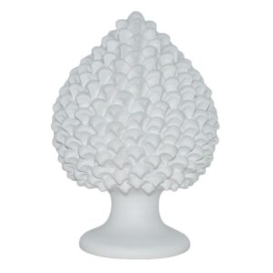 Applique a pigna artigianale h 20 white line opaco