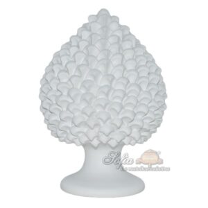 Applique a pigna artigianale h 35 white line opaco