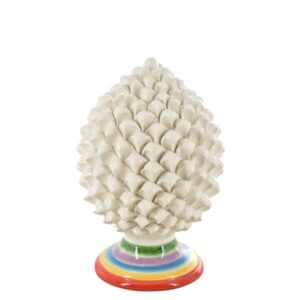 Pigna artigianale h 15 white & color (pasta bianca)