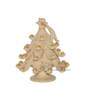 Albero di natale 2°M h 20 avorio/palline oro
