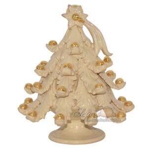 Albero di natale 3°M h 25 avorio/palline oro