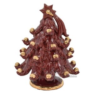 Albero di natale 3°M h 25 bordeaux/oro