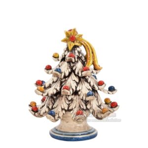 Albero di natale 2°M h 20 madreperla antichizzato c/palline colorate