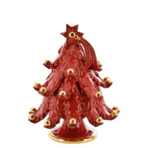Albero di natale 2°M h 20 rosso/oro