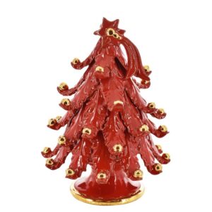 Albero di natale 3°M h 25 rosso/oro
