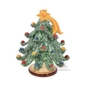 Albero di natale 3°M h 25 verde/palline colorate