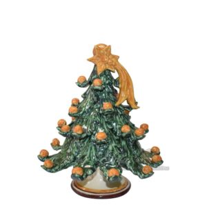 Albero di natale 2°M h 20 verde/palline gialle