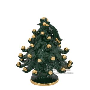 Albero di natale 2°M h 20 verde antico/palline oro