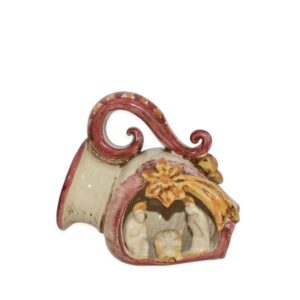 Natività mini giara h 10 bordeaux/arancio - Bomboniera