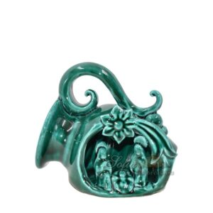Natività mini giara h 10 verde smeraldo - Bomboniera