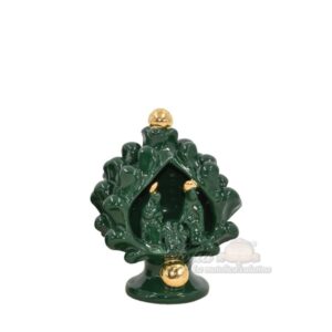 Natività a pigna h 12 verde/oro - Bomboniera
