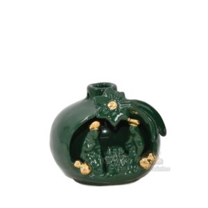 Natività mini pallina h 10 verde/oro - Bomboniera