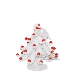 Albero di natale 1°M h 12 white/palline rosse