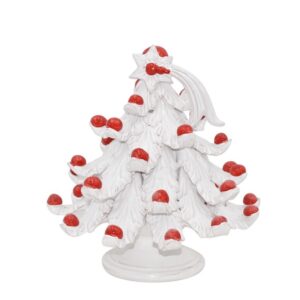 Albero di natale 2°M h 20 white/palline rosse