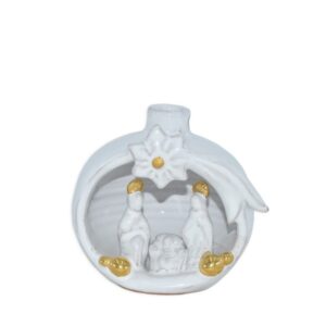 Natività mini pallina h 10 white/gold - Bomboniera