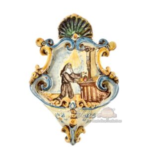 Acquasantiera piccola appl 15x25 santa rita tricolore