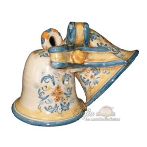 Campanelle doppie h 8 s. d'arte blu/arancio - Bomboniera