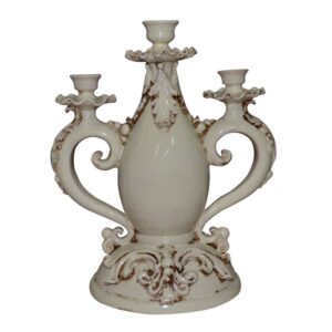 Candelabro 3 fuochi h 28 plastico sofia avorio