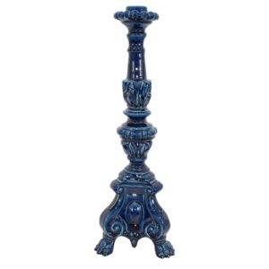 Candelabro barocco h 42.5 blu intenso
