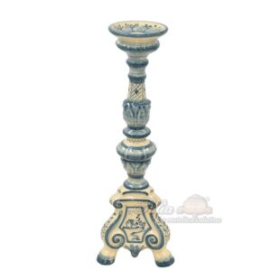 Candelabro barocco h 42.5 mono blu