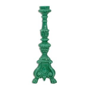 Candelabro barocco h 42.5 verde smeraldo