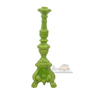 Candelabro barocco h 42.5 verde foglia