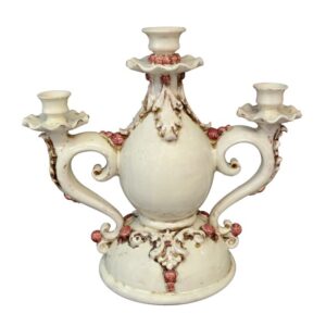 Candelabro 3 fuochi h 28 plastico sofia avorio/bordeaux