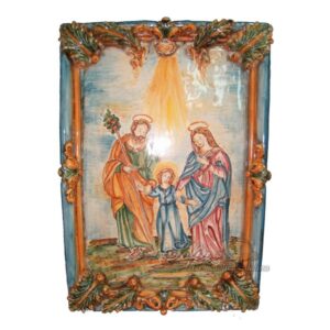 Capezzale applicato 32x45 sacra famiglia tricolore