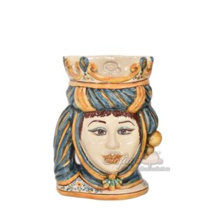 Applique a testa di moro h 20 blu/arancio femmina