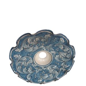 Lampadario smerlato Ø 35 ornato mono blu