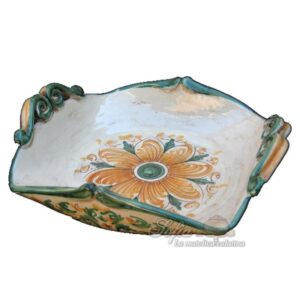 Centrotavola defra 22x22 s. d'arte verde/arancio