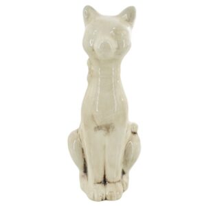 Aristogatto grande h 26,5 madreperla antichizzato