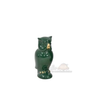 Gufo anacleto h 12 verde/oro - Bomboniera
