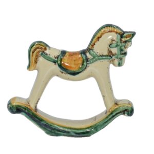 Cavalluccio a dondolo medio h 11 verde/arancio
