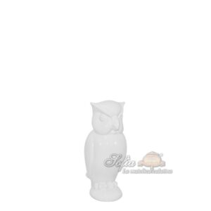 Gufo anacleto h 12 white line - Bomboniera