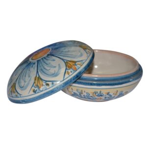 Portagioie tondo Ø 10 s. d'arte blu/arancio - Bomboniera